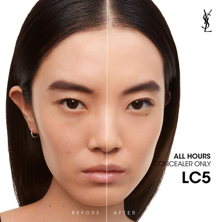YSL All Hours Concealer LC5 before and after concealer application image
