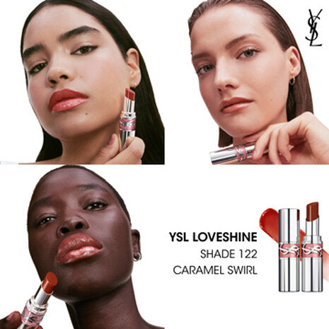 YSL Loveshine Glossy Lipstick - 122 Caramel Swirl shade detail