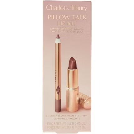 Charlotte Tilbury Mini Pillow Talk Lip Kit – Pillow Talk Medium texture and color detail