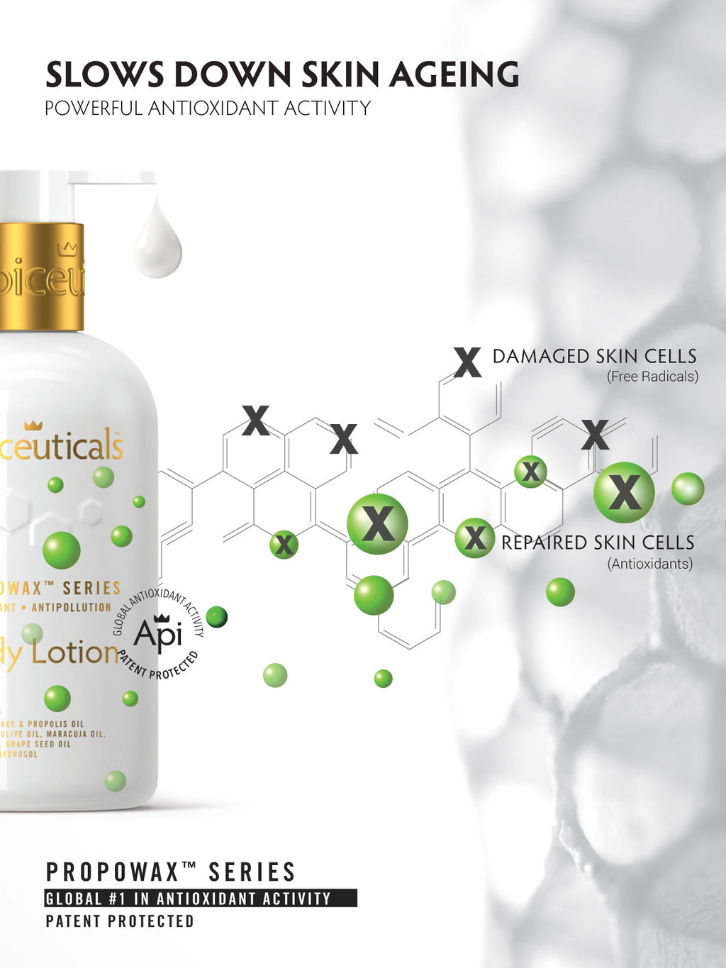 Apiceuticals PROPOWAX™ Antioxidant Body Lotion shade detail