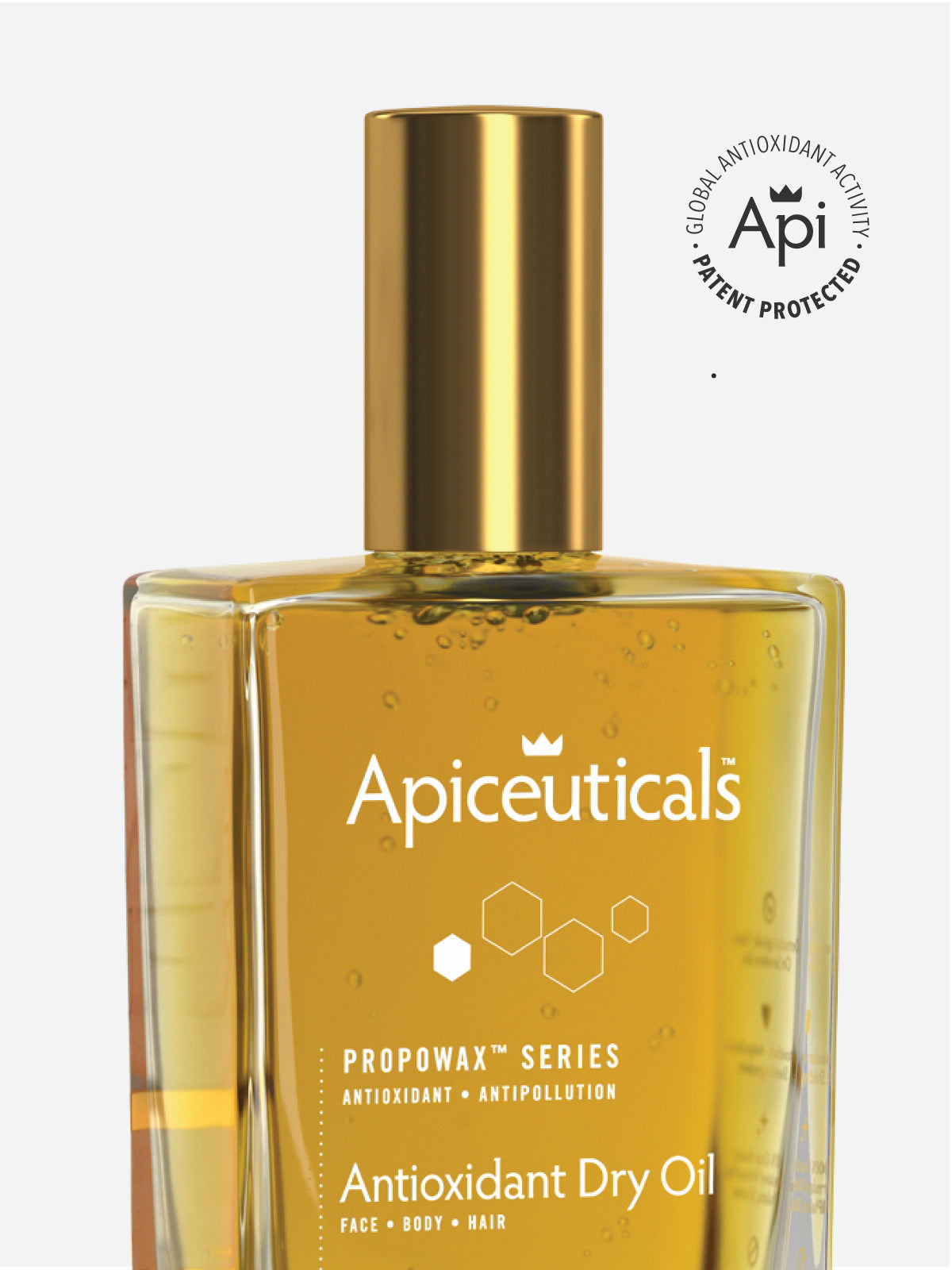 Apiceuticals PROPOWAX™ Antioxidant Dry Oil packaging view