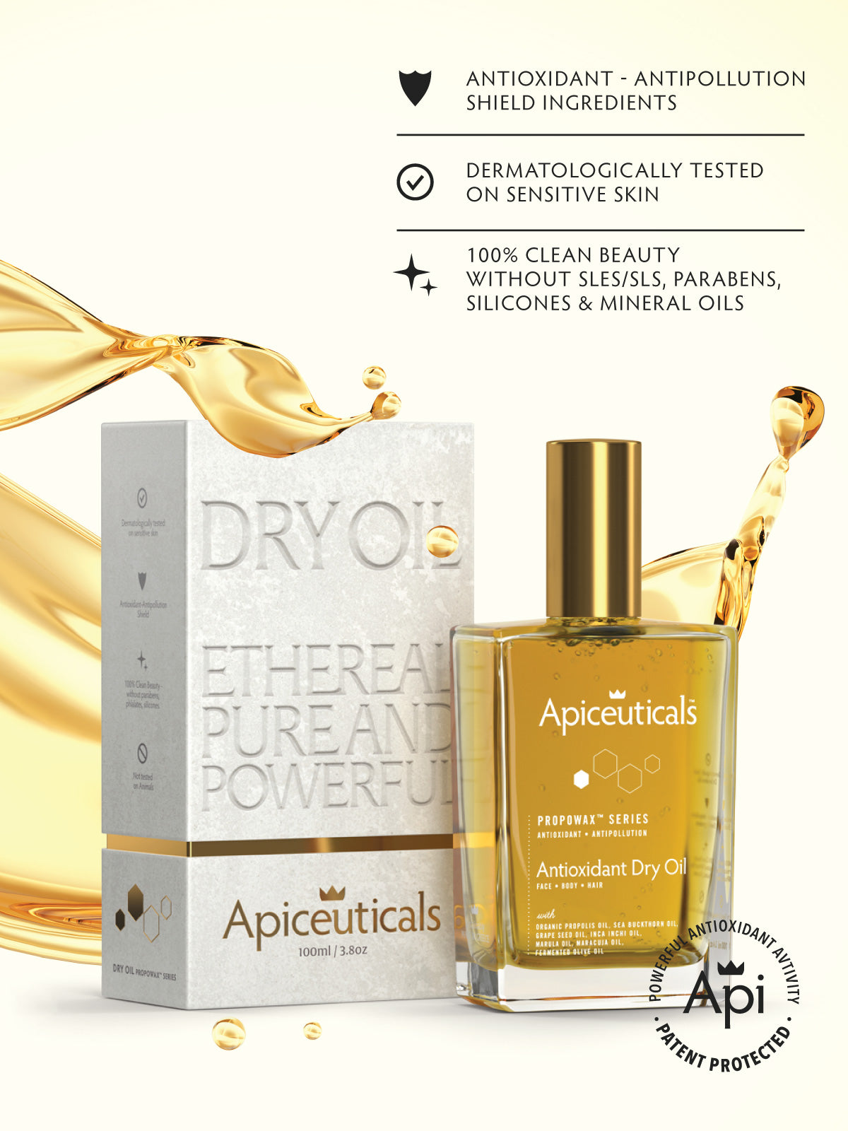 Apiceuticals PROPOWAX™ Antioxidant Dry Oil shade detail