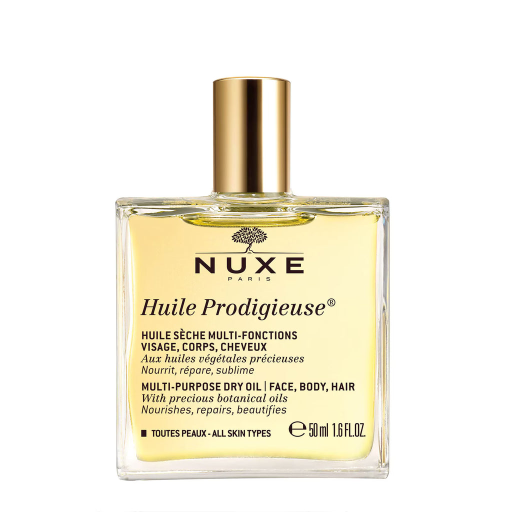 Nuxe Huile Prodigieuse multi-purpose dry oil bottle on a white background