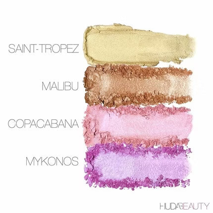 Huda Beauty Summer Solstice Highlighter Palette shade detail