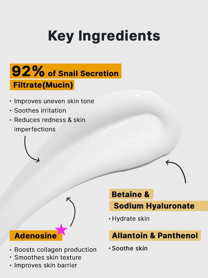 COSRX Advanced Snail 92 All in One Cream - key ingredients