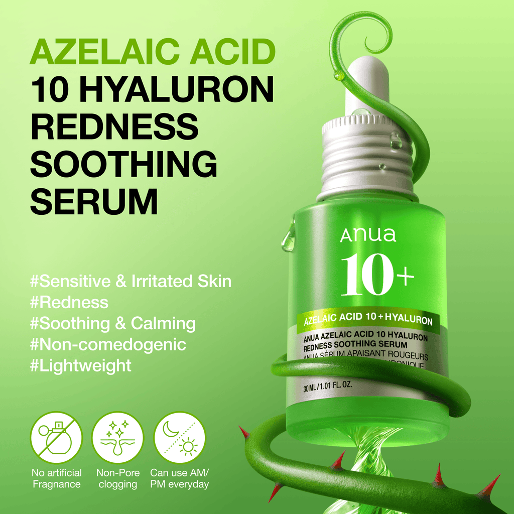 Anua Azelaic Acid 10 Hyaluron Redness Soothing Serum - key ingredients