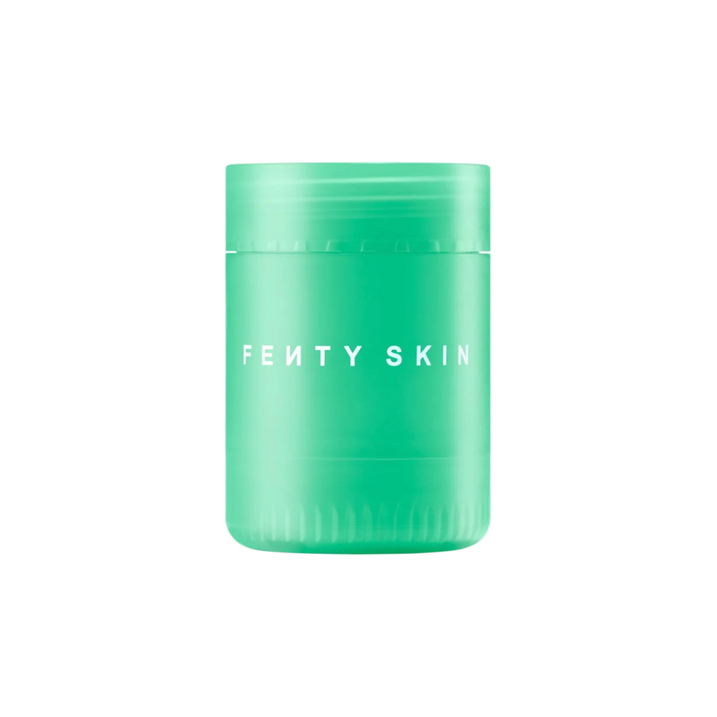 Green container with 'Fenty Skin' text on a white background